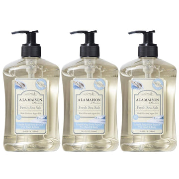 A LA MAISON front packaging showing fresh sea salt scent and eco benefits
