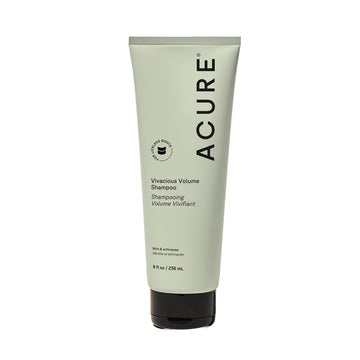 Acure bottle front view showing label and volumizing benefit