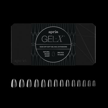 APRÉS front packaging showing 280 Gel-X tips and box benefits