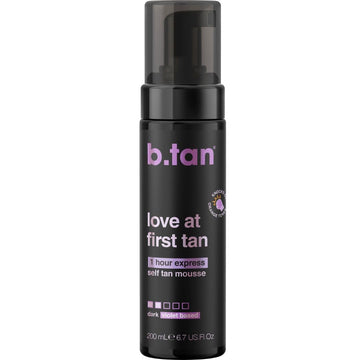 B.TAN violet base mousse front packaging showing product and branding, promotes natural bronze