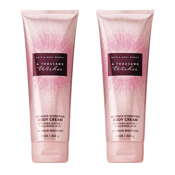 Bath & Body Works front packaging showing two 8 oz tubs and elegant label benefit: gift-ready