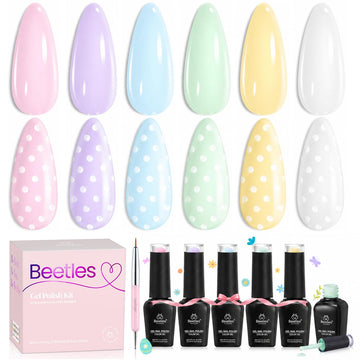 beetles pastel set front packaging showing six pastel bottles and pen, easy gifting