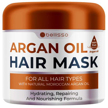 BELLISSO jar front view showing label and rich moisturizing mask benefits