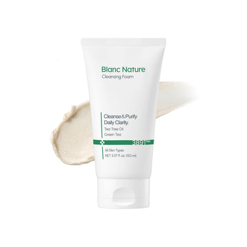 BLANC NATURE front tube showing product branding and volume, clear travel-friendly pack