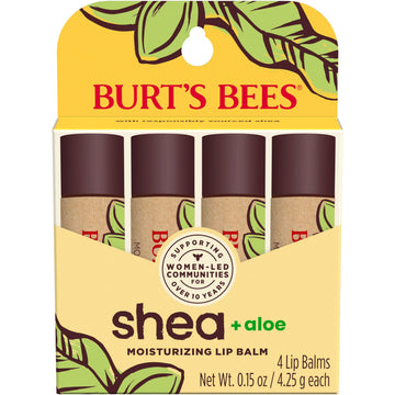 Burt's Bees front packaging showing four tubes and product benefit