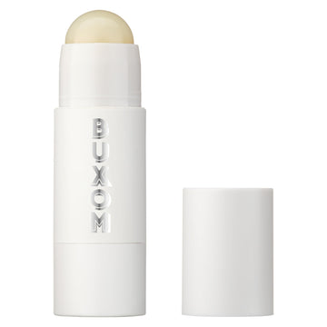 BUXOM front packaging of Power-Full Plumping Lip Butter showing label and jar for product recognition and appeal