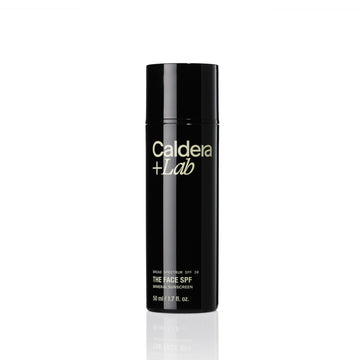 Caldera + Lab bottle front label showing SPF 30 protection and benefits