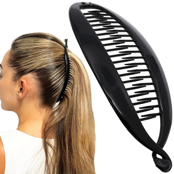 Camila Paris front view showing the extra-large banana clip and secure hold