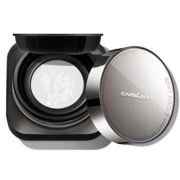 CARSLAN front packaging showcasing translucent setting powder and neat design benefits makeup portability
