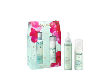 Caudalie Vinoclean front packaging showing both travel-size bottles for easy travel