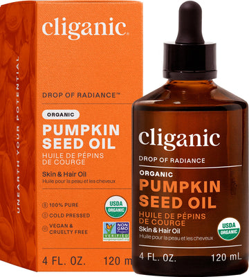 Cliganic bottle front view showing label and organic seal for trustworthy skincare