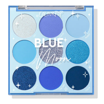 ColourPop front packaging showing full blue moon palette, easy palette identification