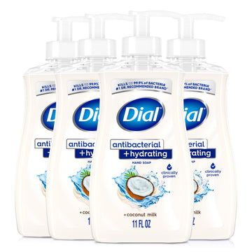 Dial front packaging showing 11 oz bottle and coconut milk scent for reliable cleansing
