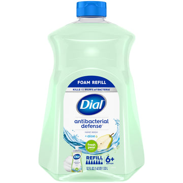 Dial front packaging showing Fresh Pear refill and easy-storage benefit