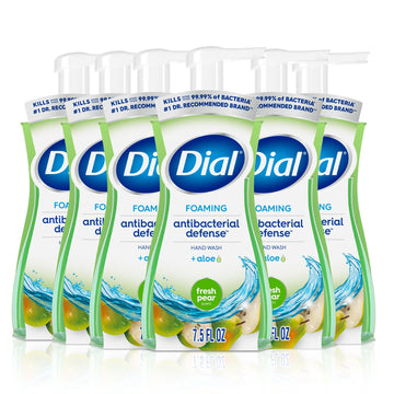 Dial front packaging showing Fresh Pear scent and antibacterial claim for clarity