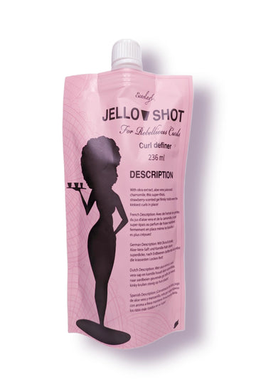 Ecoslay Jello Shot front jar showing label and 8oz size for strong hold