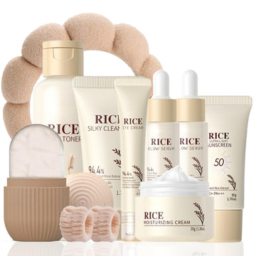 EONFAVE front packaging of rice skincare set showing gift-ready box and benefits