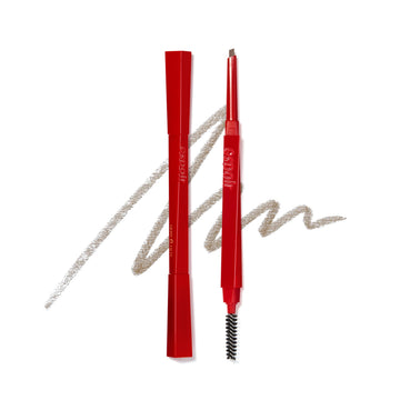 espoir eyebrow pencil front view showing slim triangle tip and compact barrel for precision