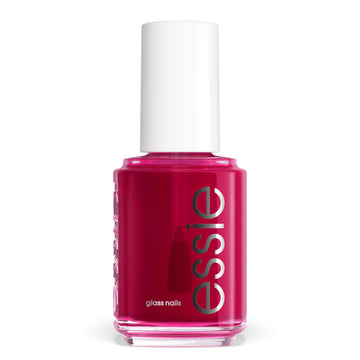 essie bottle front view showing translucent fuchsia color and glossy finish