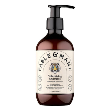 fable & mane front bottle showing product and benefit of lighter volume