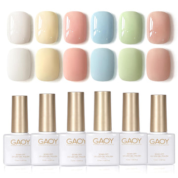 GAOY pastel set flat lay showing six bottles for easy color selection