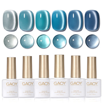 GAOY front packaging showing six tropical sea gel bottles and magnet for easy set identification and convenience