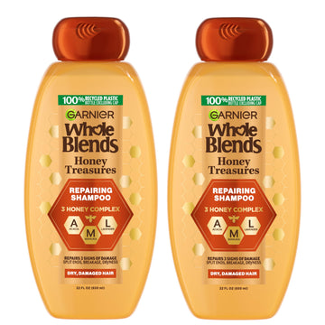 Garnier honey treasures front packaging showing two 22 ounce bottles for value