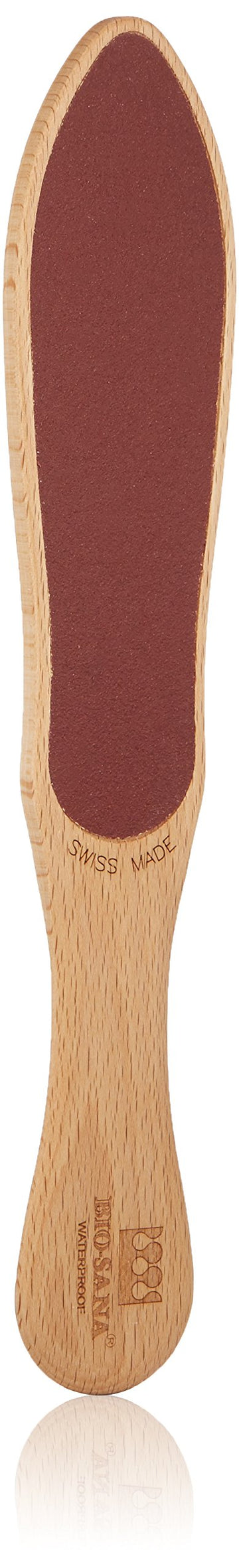 GEHWOL wooden pedicure file front view showing full tool and ergonomic grip for comfortable use
