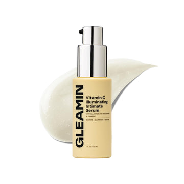 Gleamin front bottle view highlighting compact 1 fl oz size and clarity benefit
