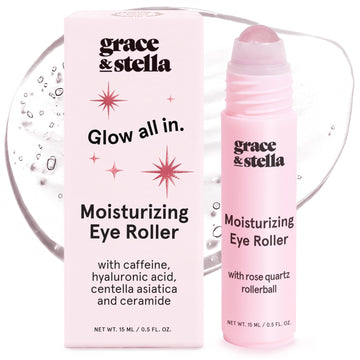 grace & stella front packaging showing compact 15ml tube and roller benefits