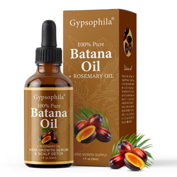 Gypsophila bottle front view showing Batana Oil and clean packaging benefit