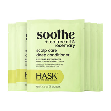 HASK front packaging showing bottle and branding, promotes calming scalp care