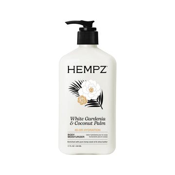 Hempz bottle front showing label and tropical scent benefit