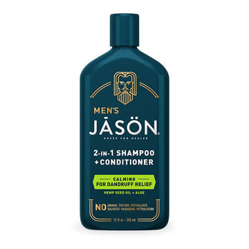 JASON front bottle showing label and 2-in-1 benefit