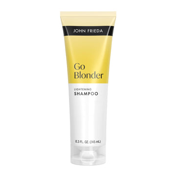 John Frieda front packaging showing bottle and benefit of gradual brightening
