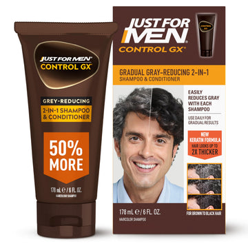 Just for Men Control GX front bottle showing packaging and gradual color benefit