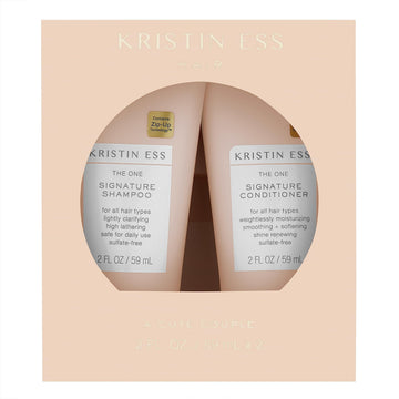 Kristin Ess travel duo front packaging shows compact, TSA-ready convenience and salon performance