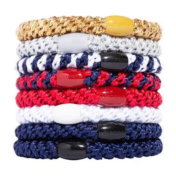 L. Erickson front packaging showing patriotic hair ties and tidy presentation