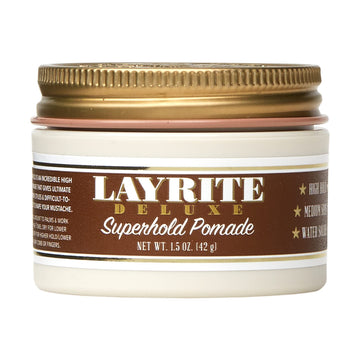 Layrite Superhold front jar showing label and size, clear branding and product details