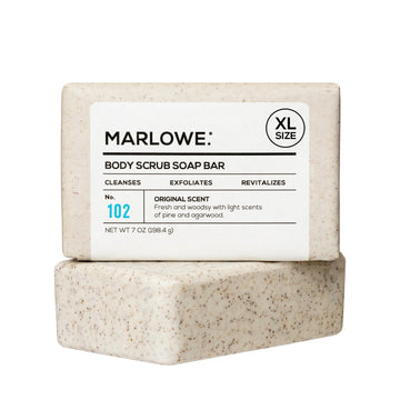 MARLOWE. front packaging showing bar and scent with clean presentation and appeal