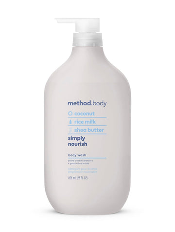 Method Simply Nourish front bottle showing size and scent benefits