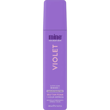 MINETAN BODY.SKIN front packaging showing violet foam and benefits