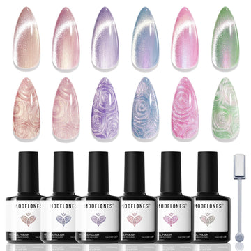 modelones front packaging showing six shimmer gel bottles and vibrant colors benefit easy selection