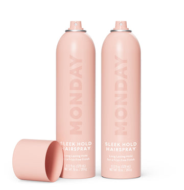 MONDAY HAIRCARE front packaging showing two 10 oz cans and clear branding benefit: value pack