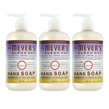 Mrs. Meyer's Compassion Flower front packaging showing three bottles and scent