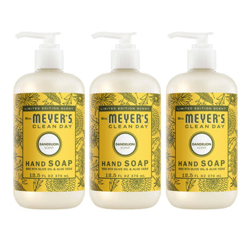 Mrs. MEYER'S front packaging showing dandelion scent and benefit of gentle cleansing