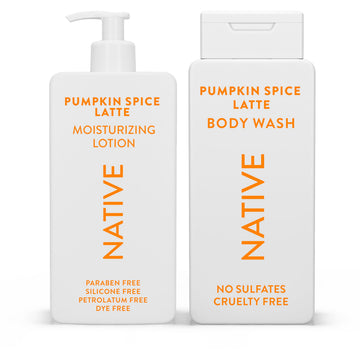 Native front packaging showing pumpkin spice latte scent and hydration benefits