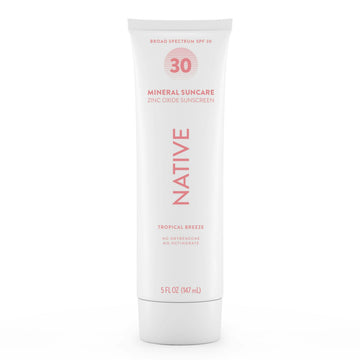 Native front packaging showing SPF 30 and tropical scent for clear protection