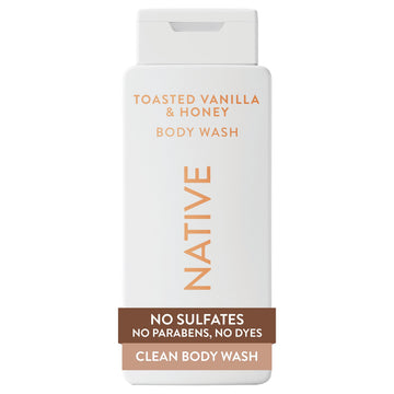 Native front packaging showing toasted vanilla honey scent and 18 oz size benefit