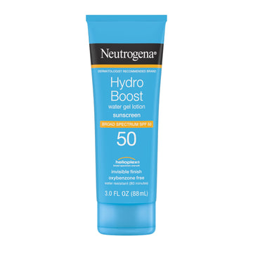 Neutrogena front packaging showing SPF 50 and Hydro Boost benefits